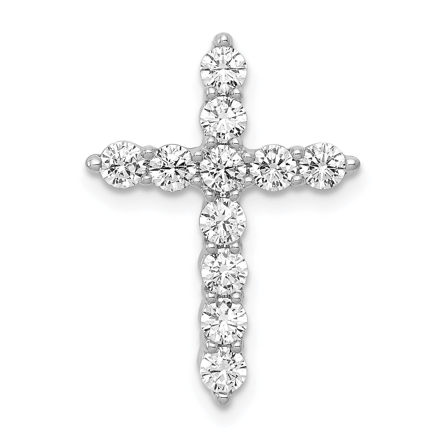 14k White Gold 3/4ct. Diamond Cross Chain Slide, no dias, mtg only