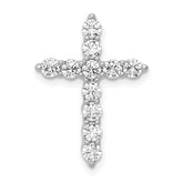 14k White Gold 3/4 carat Lab Grown Diamond VS/SI+ G+ Complete Cross Chain Slide Pendant