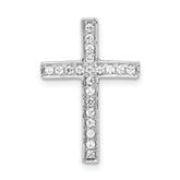 10K White Gold Diamond Cross Slide Pendant