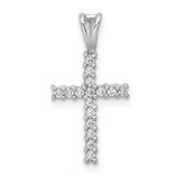 10K White Gold 1/6ct. Diamond Latin Cross Pendant