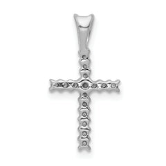 14k White Gold 1/6 carat Lab Grown Diamond VS/SI+ G+ Complete Cross Pendant