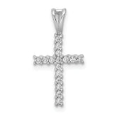 14k White Gold 1/6 carat Lab Grown Diamond VS/SI+ G+ Complete Cross Pendant