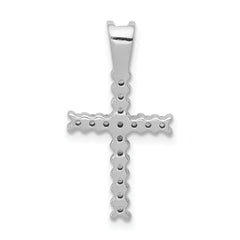 14k White Gold 1/4 carat Lab Grown Diamond VS/SI+ G+ Complete Cross Pendant