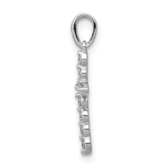 14k White Gold 1/10 carat Lab Grown Diamond VS/SI+ G+ Complete Cross Pendant