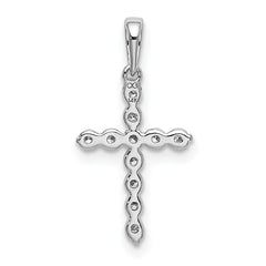 14k White Gold 1/10 carat Lab Grown Diamond VS/SI+ G+ Complete Cross Pendant