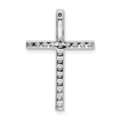 10k White Gold 1/2 carat Lab Grown Diamond VS/SI+ G+ Complete Cross Chain Slide Pendant