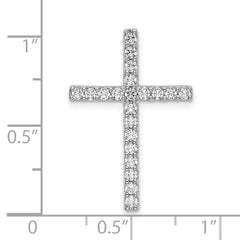 10k White Gold 1/2 carat Lab Grown Diamond VS/SI+ G+ Complete Cross Chain Slide Pendant