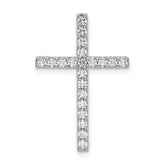 10k White Gold 1/2 carat Lab Grown Diamond VS/SI+ G+ Complete Cross Chain Slide Pendant