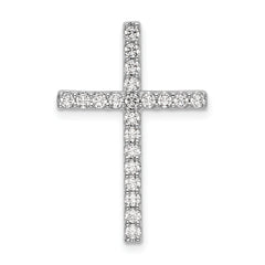 10k White Gold 1/2 carat Lab Grown Diamond VS/SI+ G+ Complete Cross Chain Slide Pendant