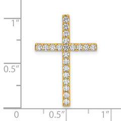 10k 1/2 carat Lab Grown Diamond VS/SI+ G+ Complete Cross Chain Slide Pendant