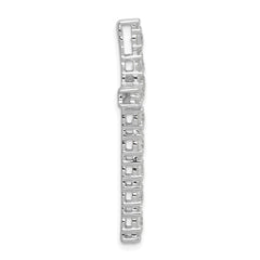14k White Gold 1 carat Lab Grown Diamond VS/SI+ G+ Complete Cross Chain Slide Pendant