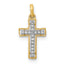 10K and Rhodium 1/20ct. Diamond Cross Pendant