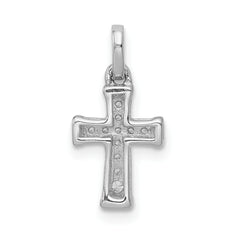 10K White Gold Small 1/20ct. Diamond Latin Cross Pendant