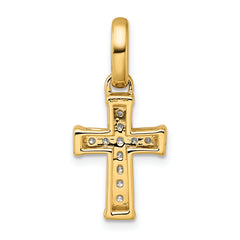 14k Small Diamond Latin Cross Pendant