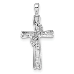 10K White Gold Cross Pendant Mounting (No Stone Included)