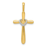 10K Diamond Cross w/Heart Pendant