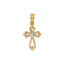 Diamond Cross Pendant in 14K Yellow Gold (.03 ct. tw.) - Sophia Jewelers