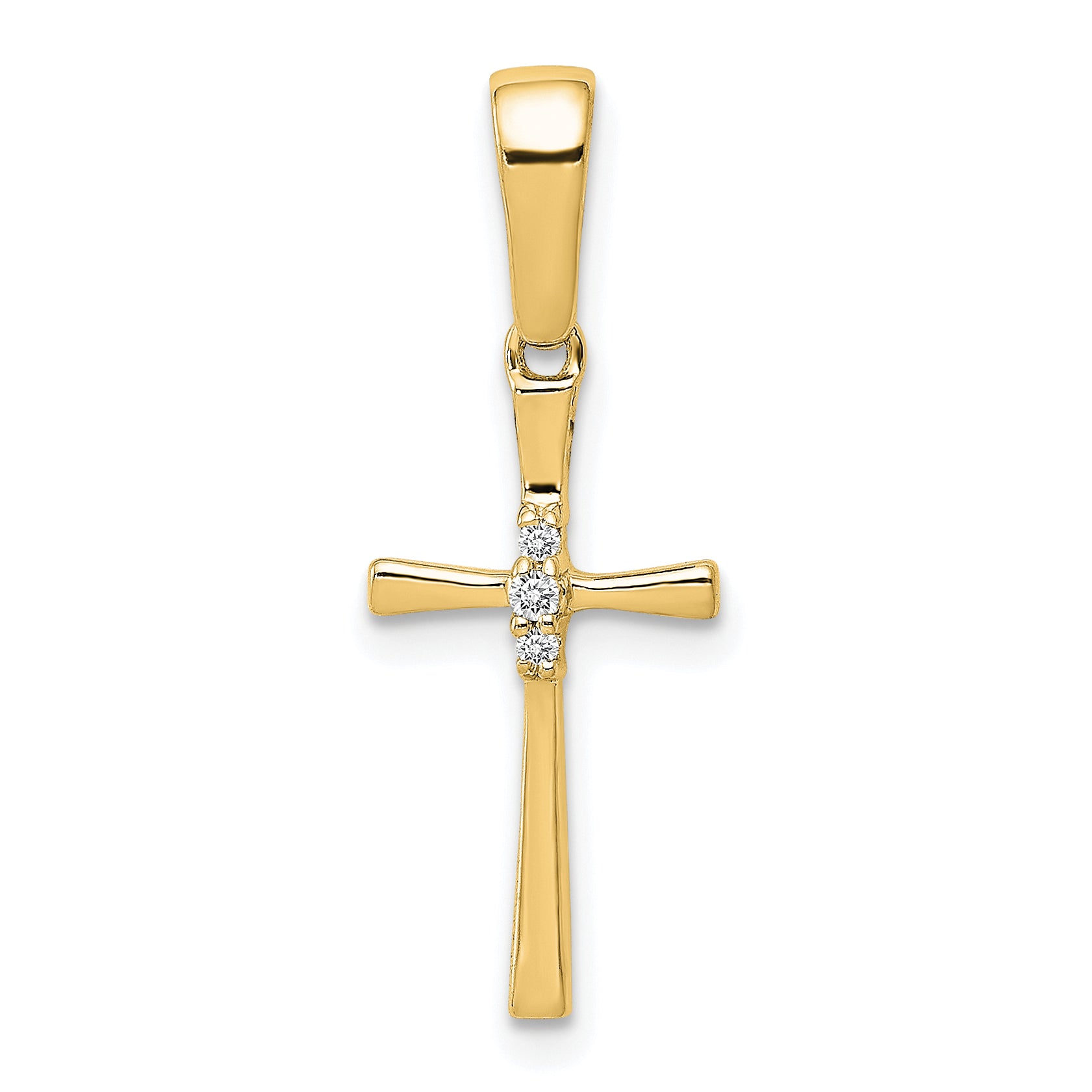 10K .02ct. Diamond Cross Pendant