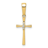 10K .02ct. Diamond Cross Pendant