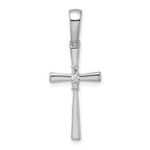 14k White Gold 1/20ct. Diamond Cross Pendant