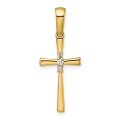 14K 1/20ct. Diamond Cross Pendant
