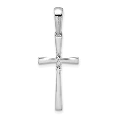 14k White Gold 1/15ct. Diamond Cross Pendant