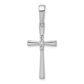 14k White Gold 1/15ct. Diamond Cross Pendant