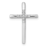 10K White Gold .03ct. Diamond Cross Chain Slide