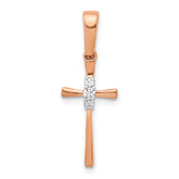 10k Rose Gold .03ct. Diamond Cross Pendant