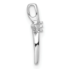 10K White Gold Cross Pendant Mounting (No Stone Included)