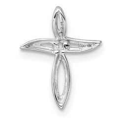 10K White Gold Cross Pendant Mounting (No Stone Included)