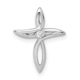 10K White Gold AA Diamond Cross Pendant