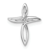 10K White Gold Cross Pendant Mounting (No Stone Included)