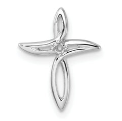 10K White Gold Cross Pendant Mounting (No Stone Included)