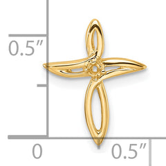 10K Diamond Cross Pendant Mounting (No Stone Included)