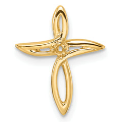 10K Diamond Cross Pendant Mounting (No Stone Included)