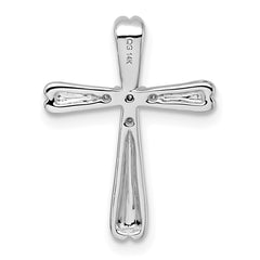 14k White Gold Diamond Cross Chain Slide