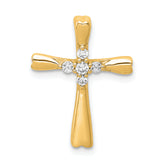 10K Diamond Cross Slide Pendant