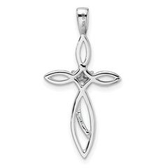 10K White Gold Cross Pendant Mounting (No Stone Included)