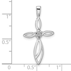 10K White Gold Cross Pendant Mounting (No Stone Included)