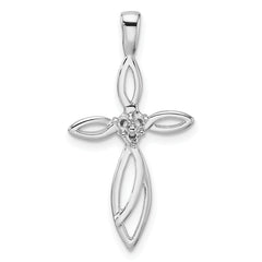 10K White Gold Cross Pendant Mounting (No Stone Included)