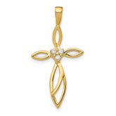 10K AA Diamond Cross Pendant