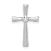 10K White Gold AA Diamond Cross Chain Slide