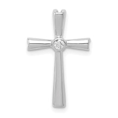 10K White Gold AA Diamond Cross Chain Slide