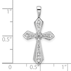 10K White Gold Cross Pendant Mounting (No Stone Included)