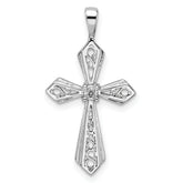10K White Gold Cross Pendant Mounting (No Stone Included)
