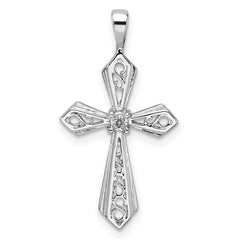 10K White Gold Cross Pendant Mounting (No Stone Included)