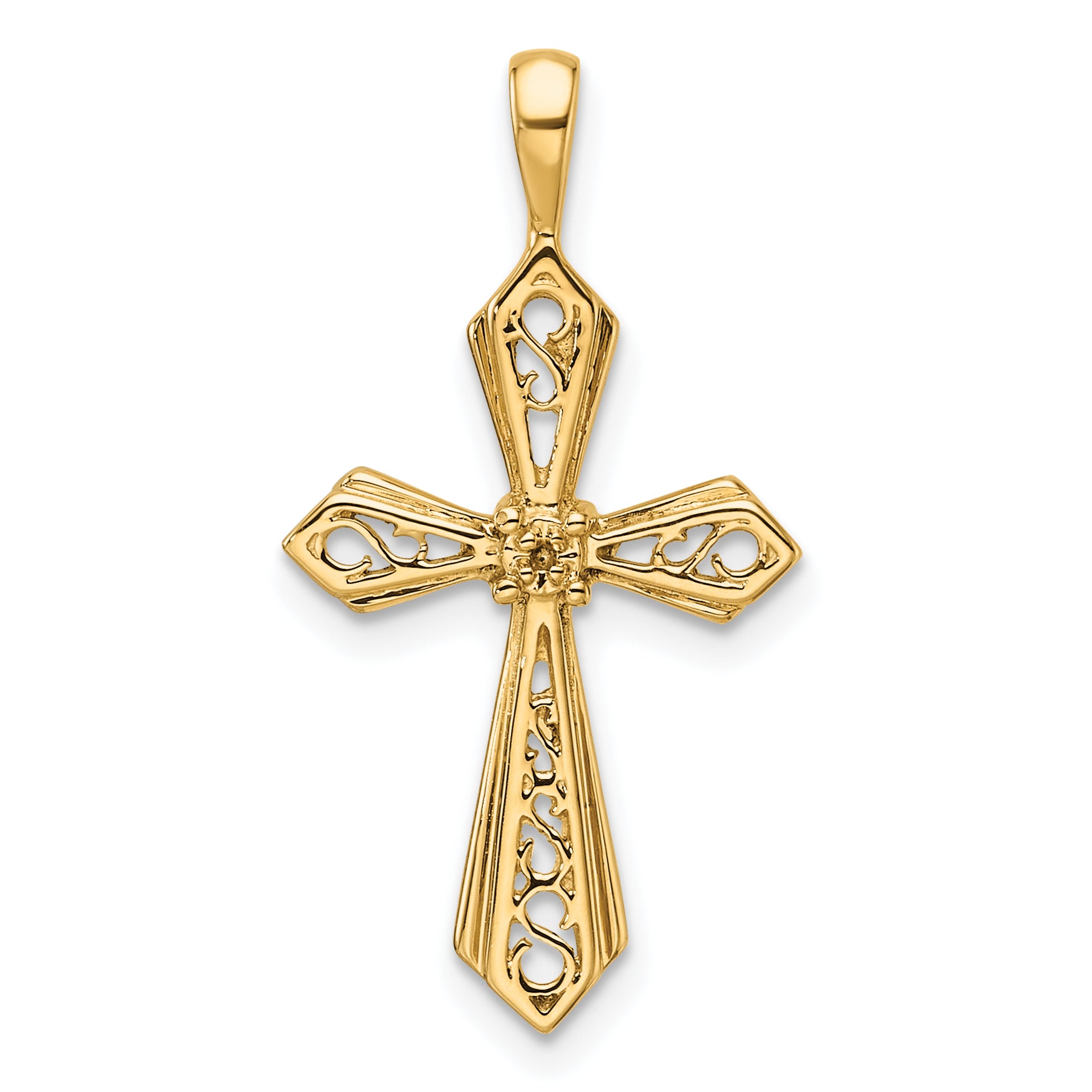 10K Passion Cross Pendant Mounting (No Stone Included)