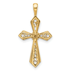 10K Passion Cross Pendant Mounting (No Stone Included)