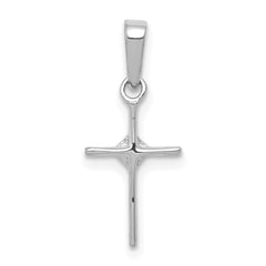 10K White Gold Small .01ct. Diamond Cross Pendant